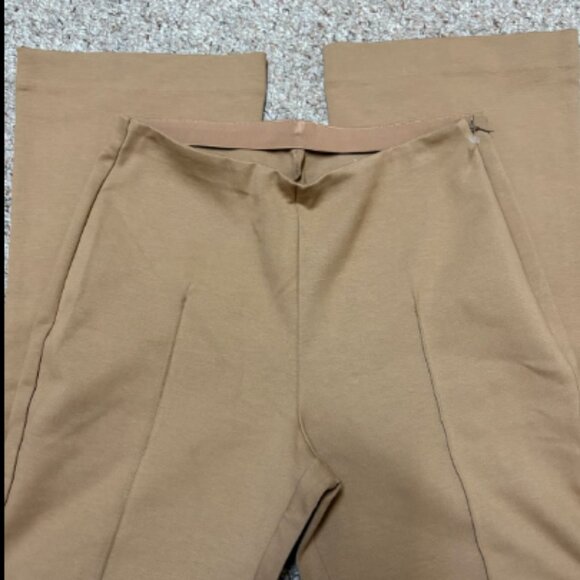 EVERLANE DREAM PANT KICK FLARE SEAM PINTUCK TOASTED COCONUT CAMEL PANTS $98 M - Picture 9 of 13